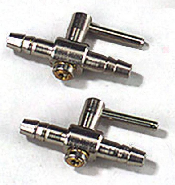 Robinet métallique 4/6 mm. 2 pces/carte