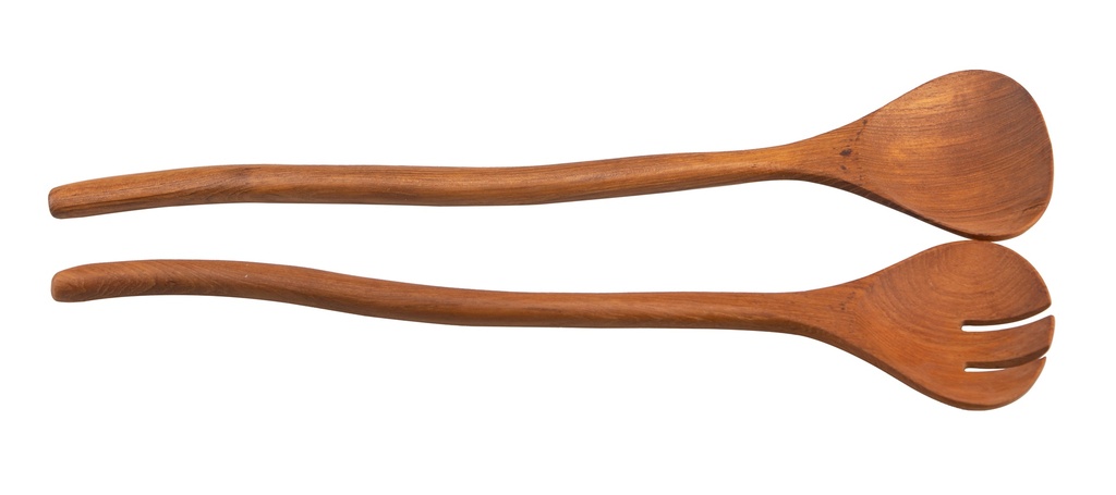 Service à salade nature en teck