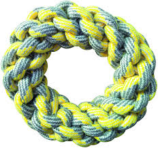 Jouet pour chien anneau jaune pastel