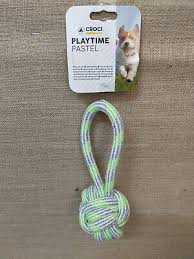 Jouet chien  os corde poignée verte