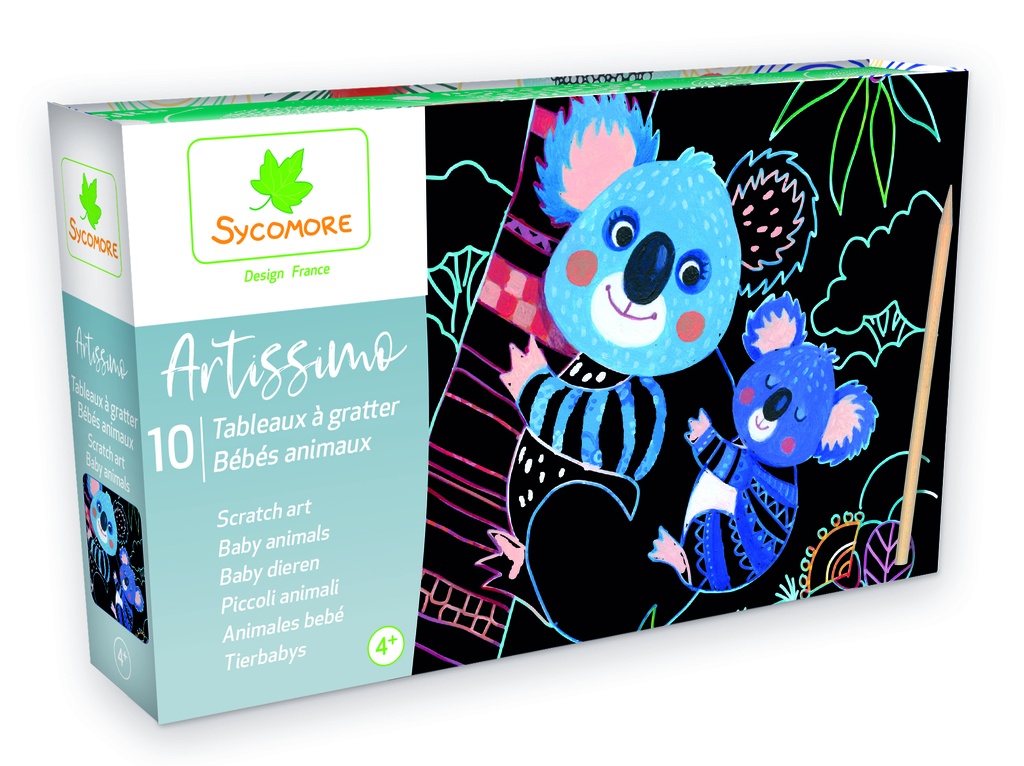 ARTISSIMO SCRATCH ART BEBES ANIMAUX