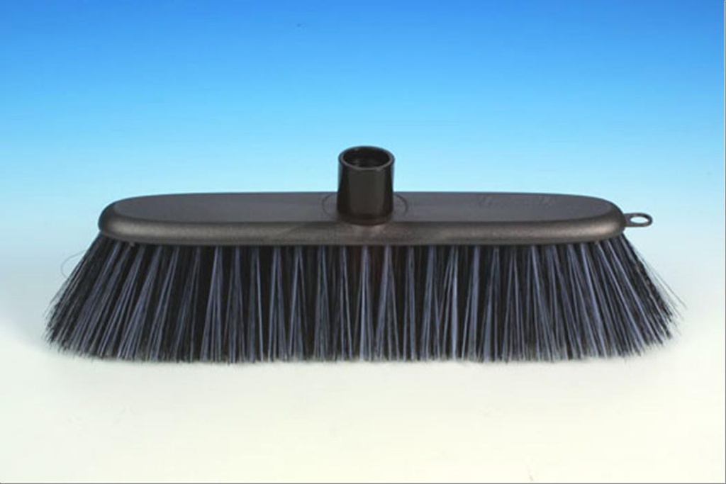 Balai-outdoor. 28cm. sans manche plastique gris métallique. pp / arenga gris