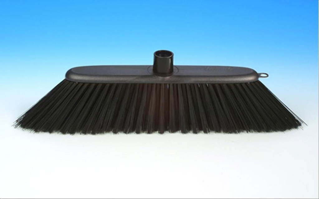 Balai-special. 28 cm. sans manche plastique gris métallique. PVC noir. ideal pour le nettoyage des coins