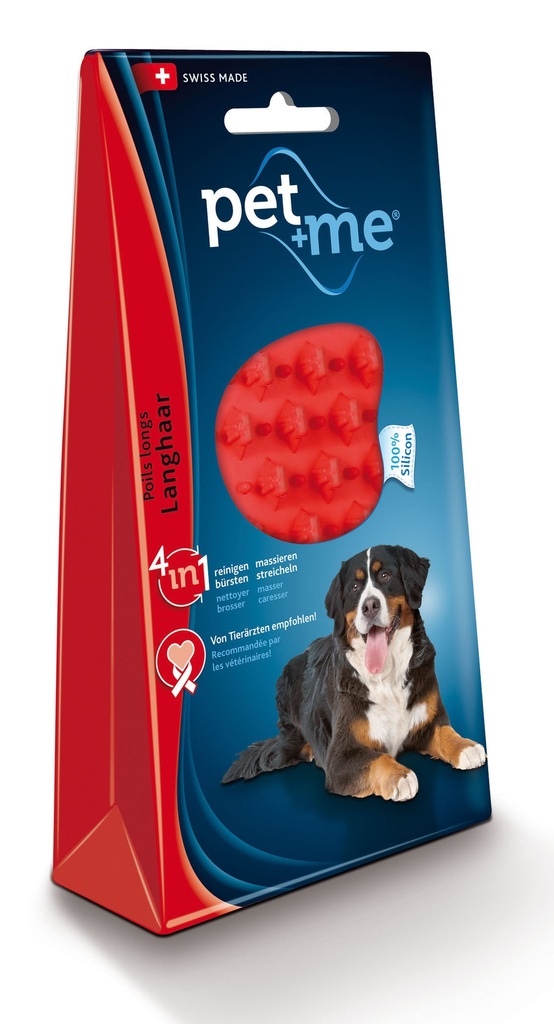 Pet+me dog - long hair brosse rouge