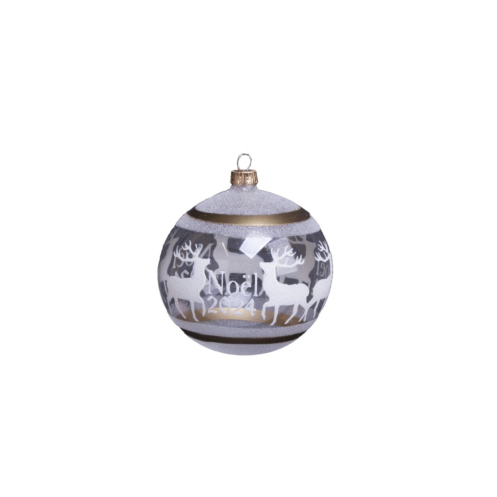 Boule Cerfs Noel 2025 100mm