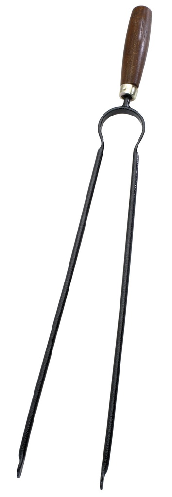 Pincette de foyer poignée bois. acier verni