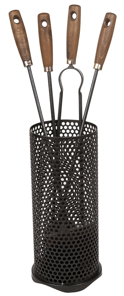 Serviteur Cylindrique poignée acier verni 4 accessoires