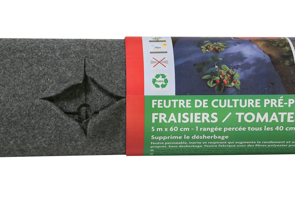Feutre De Culture Pre-Perce Fraisiers/Tomates-(220 G/M2)