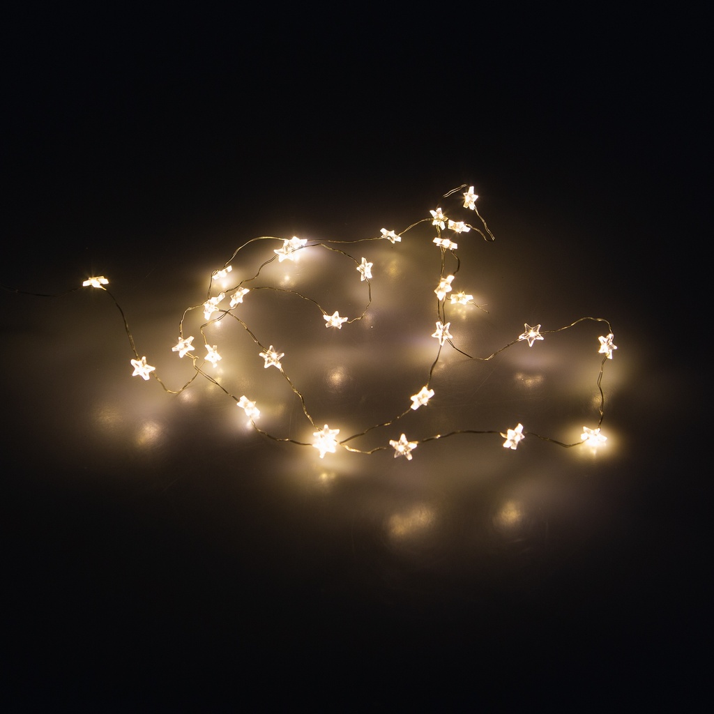 Guirlande 30 Micro LED Etoiles à piles Intérieur