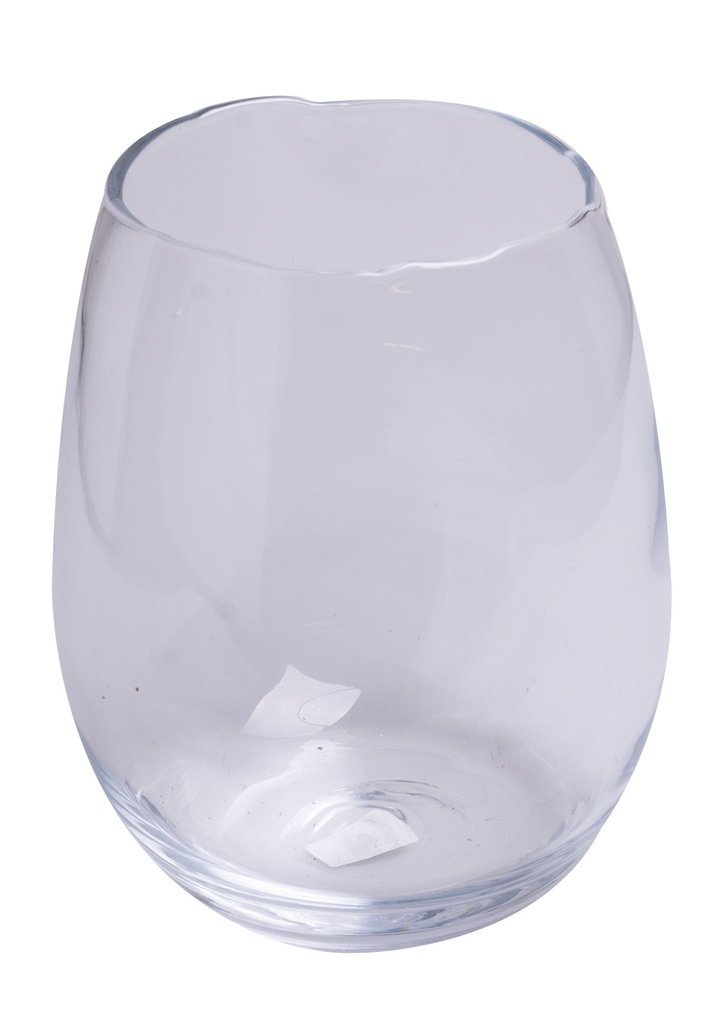 Vase boule allongé bord découpé