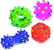 jouets latex avec voix. 6-8 cm.