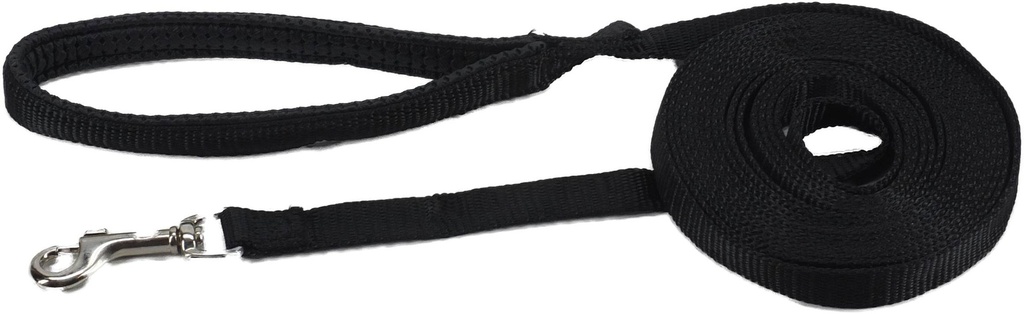 Longe  poignée sangle nylon noir. 5 m