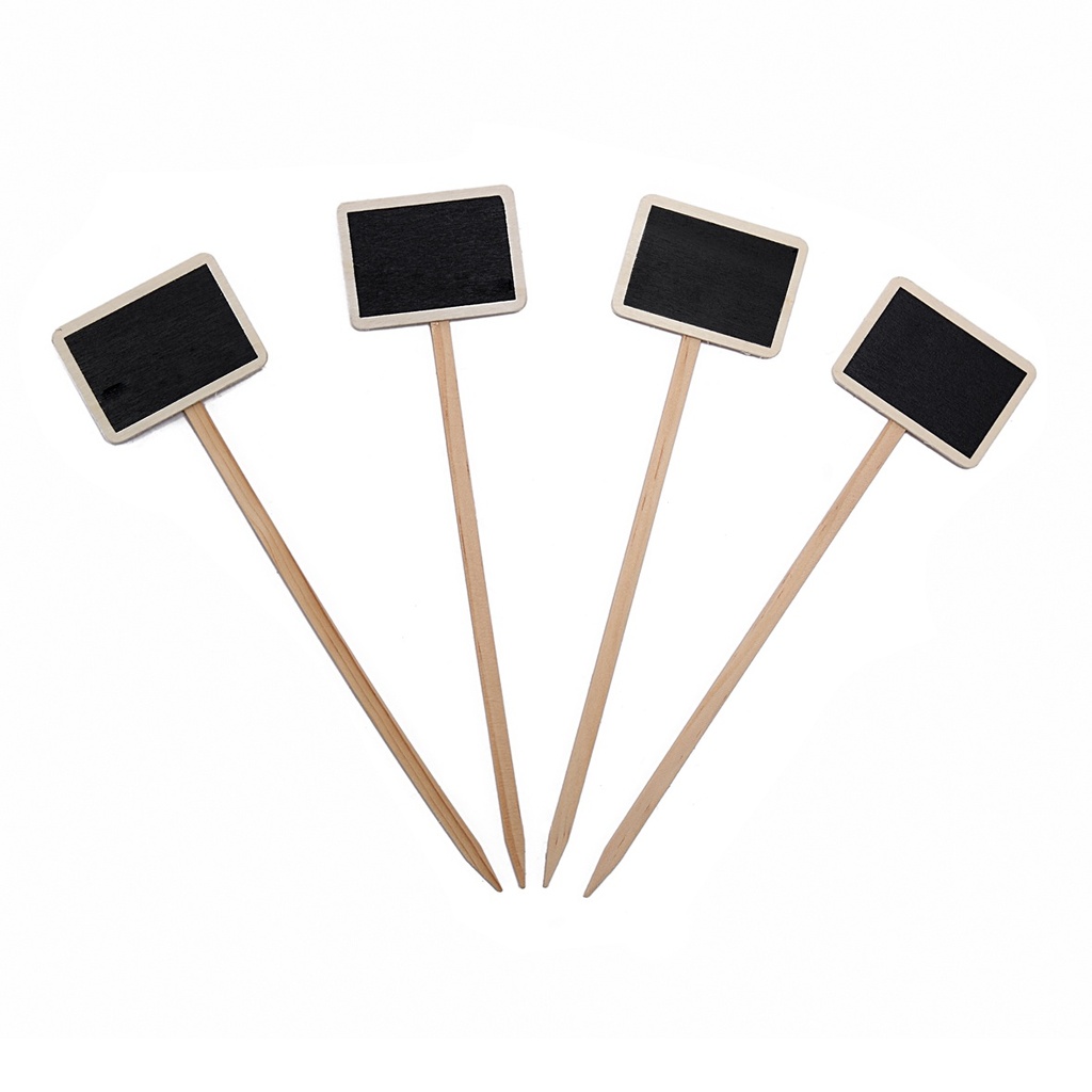 5 etiquettes bois et ardoise à planter 27.5 cm / 7X5cm