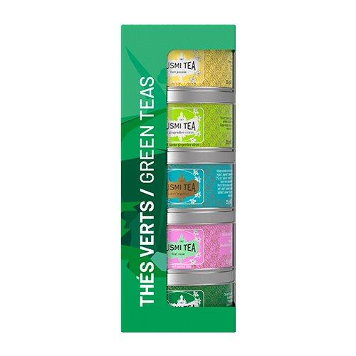 Coffret Les Thés Verts BIO, Assortiment de 5 boîtes métal