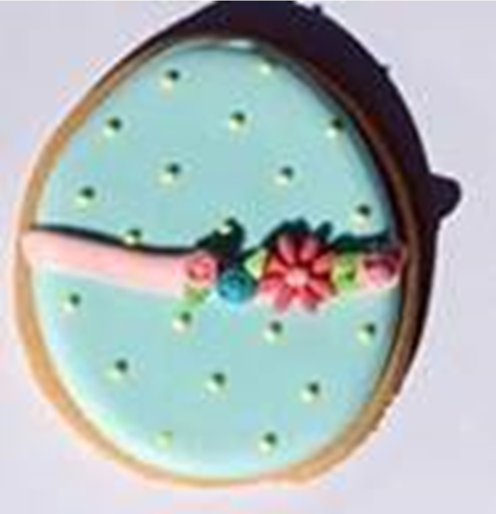 Sablé Déco egg with moles & flowers