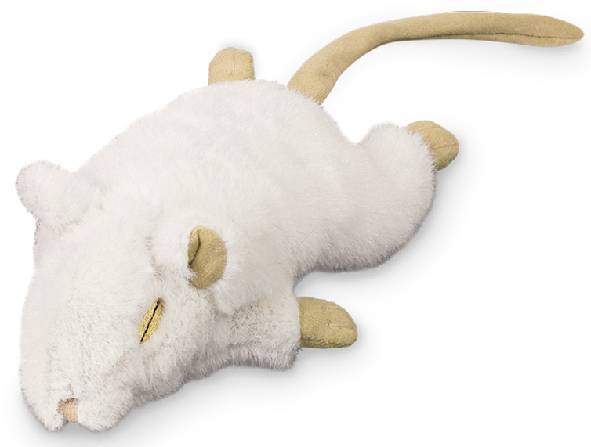 Souris en peluche  catnip 19 cm. blanc