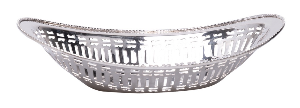 Corbeille à pain ovale argentée