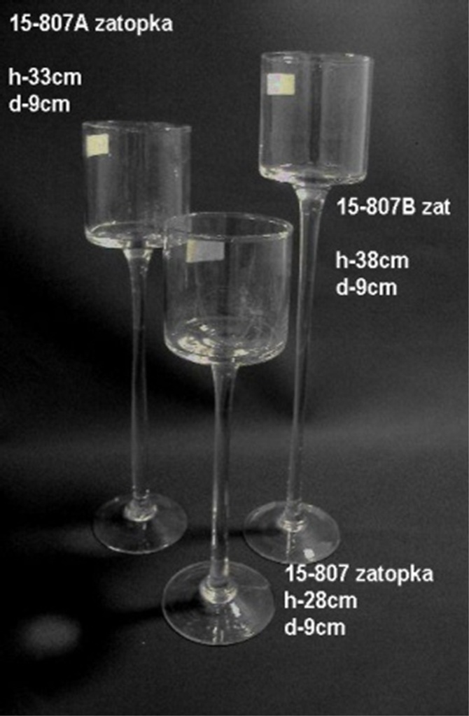 Photophore cylindrique sur pied  verre
