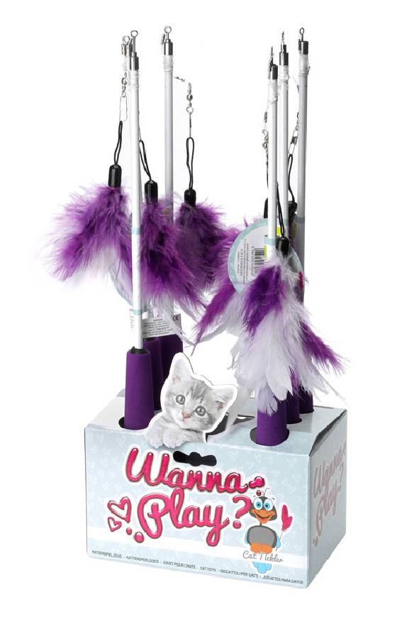 Plumeau téléscopique violet-blanc 35-39cm