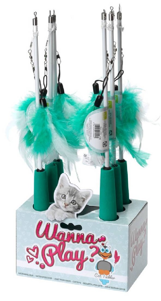 Plumeau téléscopique vert-blanc 35-39cm