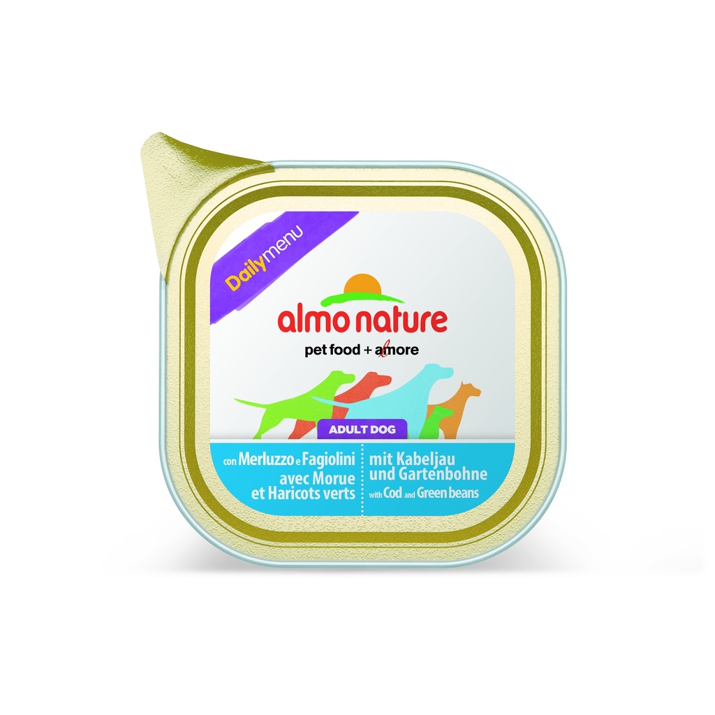 Almo nature PFC Dog daily menu Morue er Haricots Verts 100g
