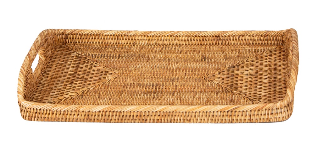 Plateau rect. rotin chic