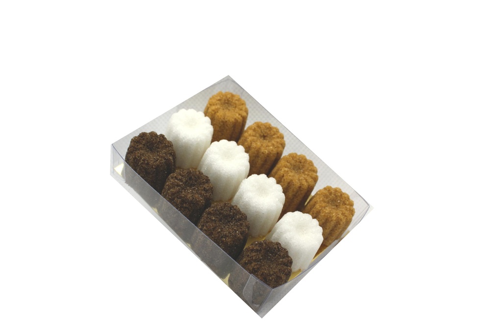 Boite de 12 cannelés en sucre de canne et vergeoise