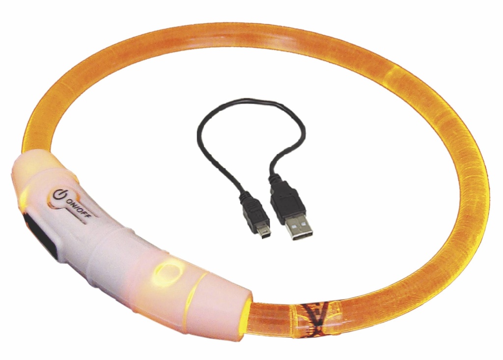 Collier LED Tube lumineux transparent Ø7mm 35cm