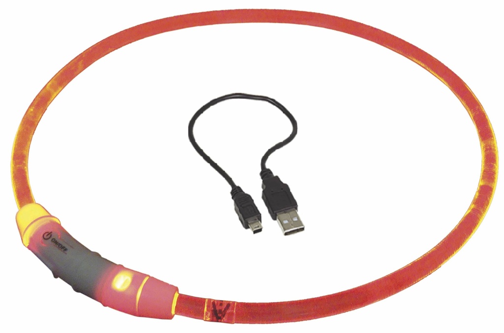 Collier LED Tube lumineux transparent Ø7mm/65cm