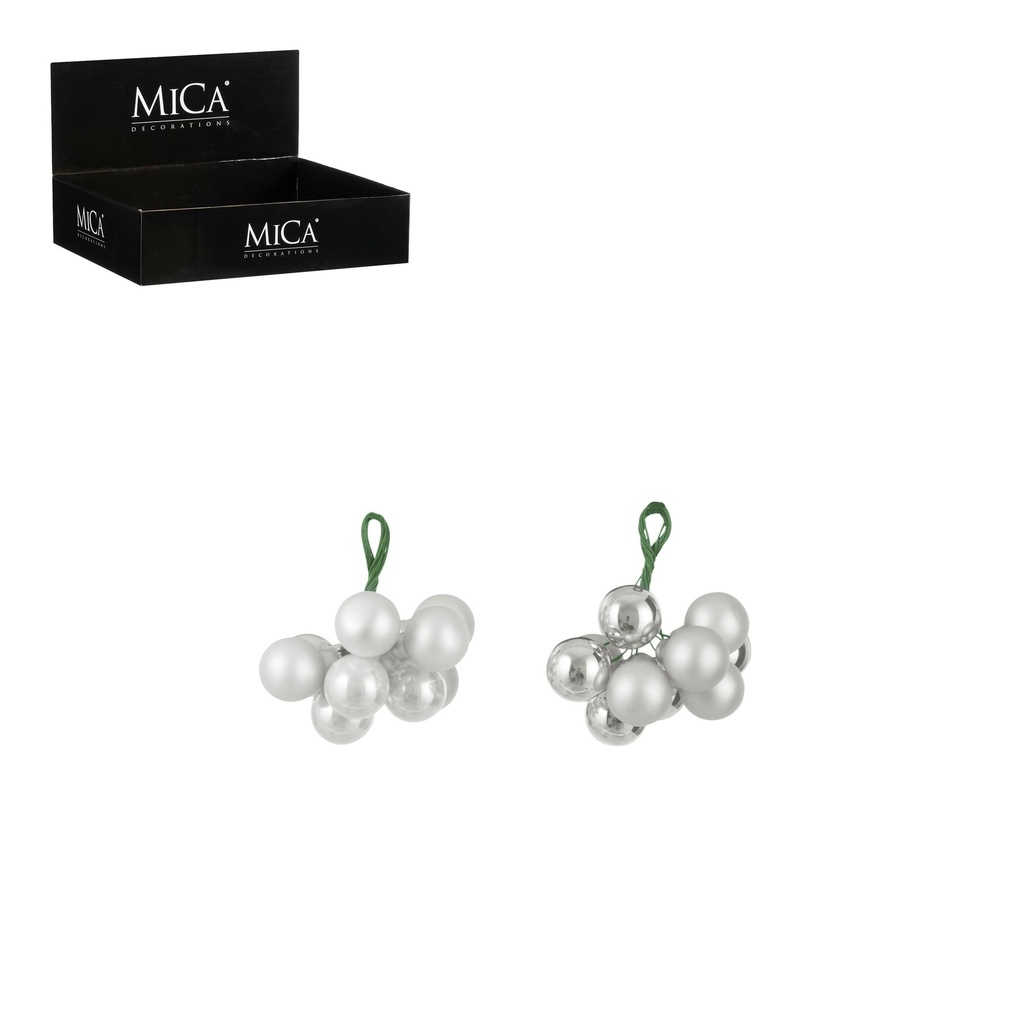 Mini boules sur pique 10pcs (2 nuances de couleurs aléatoires)