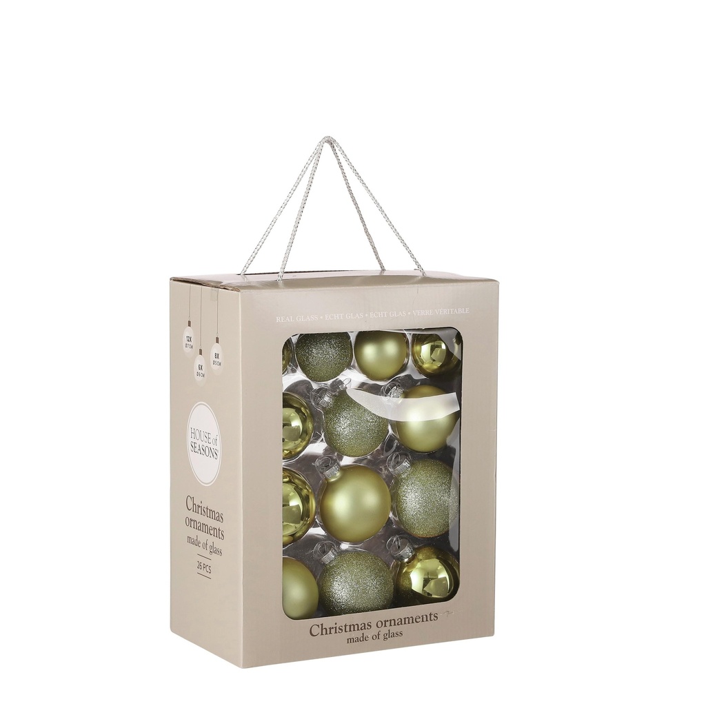 Boite Boules 7cm Vert foncé 26pcs