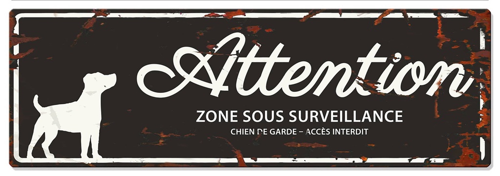 Plaque de garde RUSSEL noir 40x13.5 cm