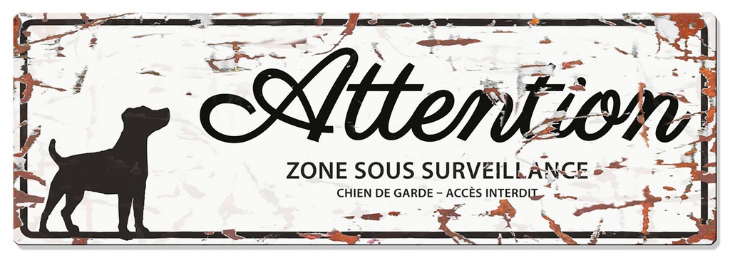 Plaque de garde RUSSEL blanc 40x13.5 cm
