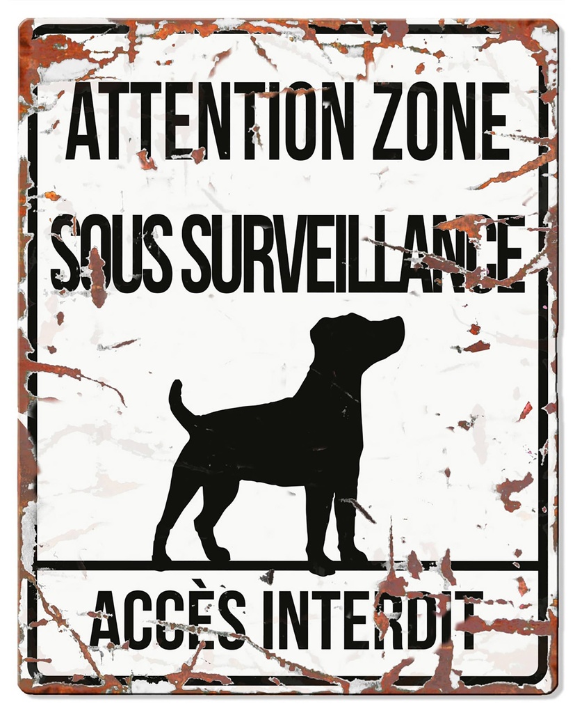 Plaque de garde JACK RUSSEL blanc 20x25cm