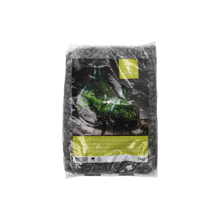 Pierres drainage terrarium noires