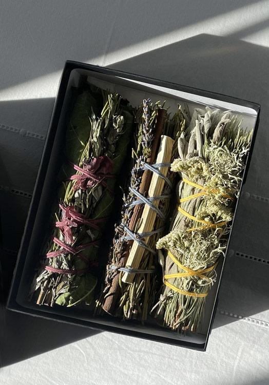 Coffret de 3 bouquets de fumigation TOTEM: Lièvre, Chouette, Loup