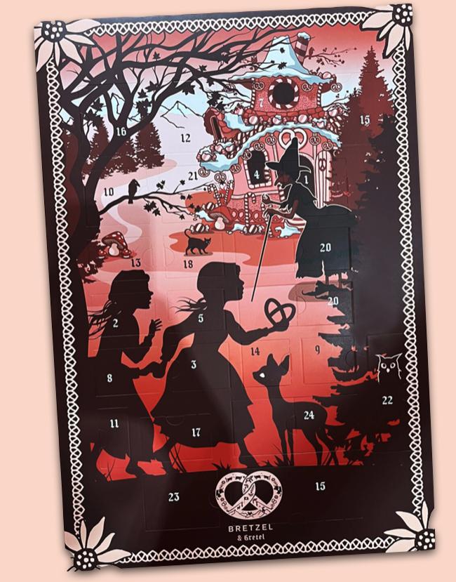 Calendrier de l'Avent aux mini Bretzels enrobés de chocolats