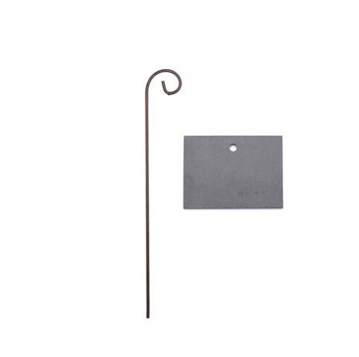 Porte Etiquette Acier 50cm  Ardoise naturelle 9.5cmx7cm