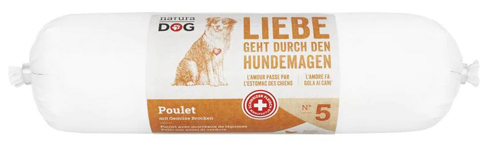 Nourriture NaturaDog Poulet aux légumes Morceaux 400g