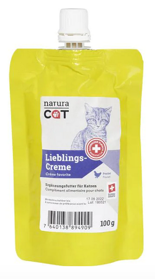 Friandises NaturaCat crème poulet 100g