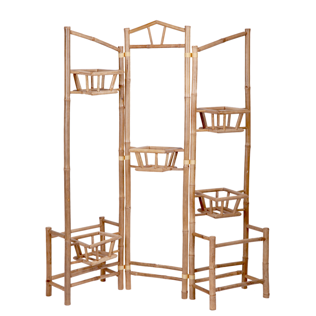 Etagère Bamboo avec supports à plantes