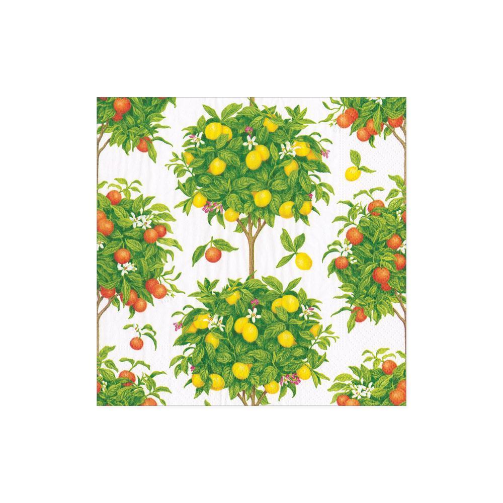 Serviette Cocktail White Citrus topiarie