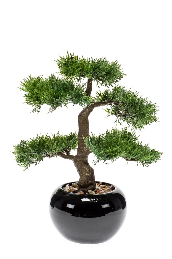 Bonsai Cèdre artificiel pot rond noir