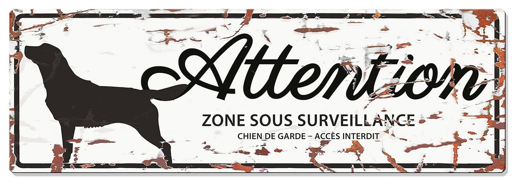 Plaque de garde RETRIEVER blanc 40x13.5