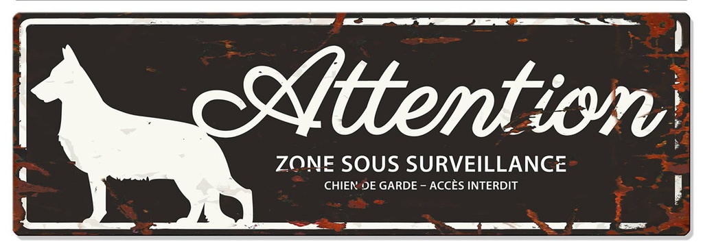 Plaque de garde BERGER ALLEMAND noir 40x13.5 cm