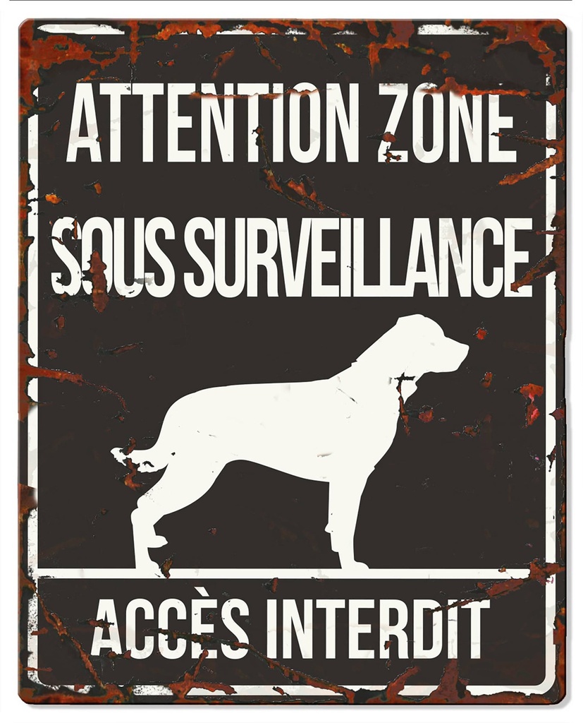 Plaque de garde ROTTWEILER noir 20x25 cm