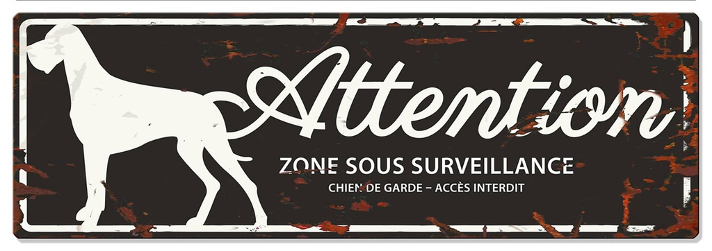 Plaque de garde DANOIS noir 40x13.5 cm