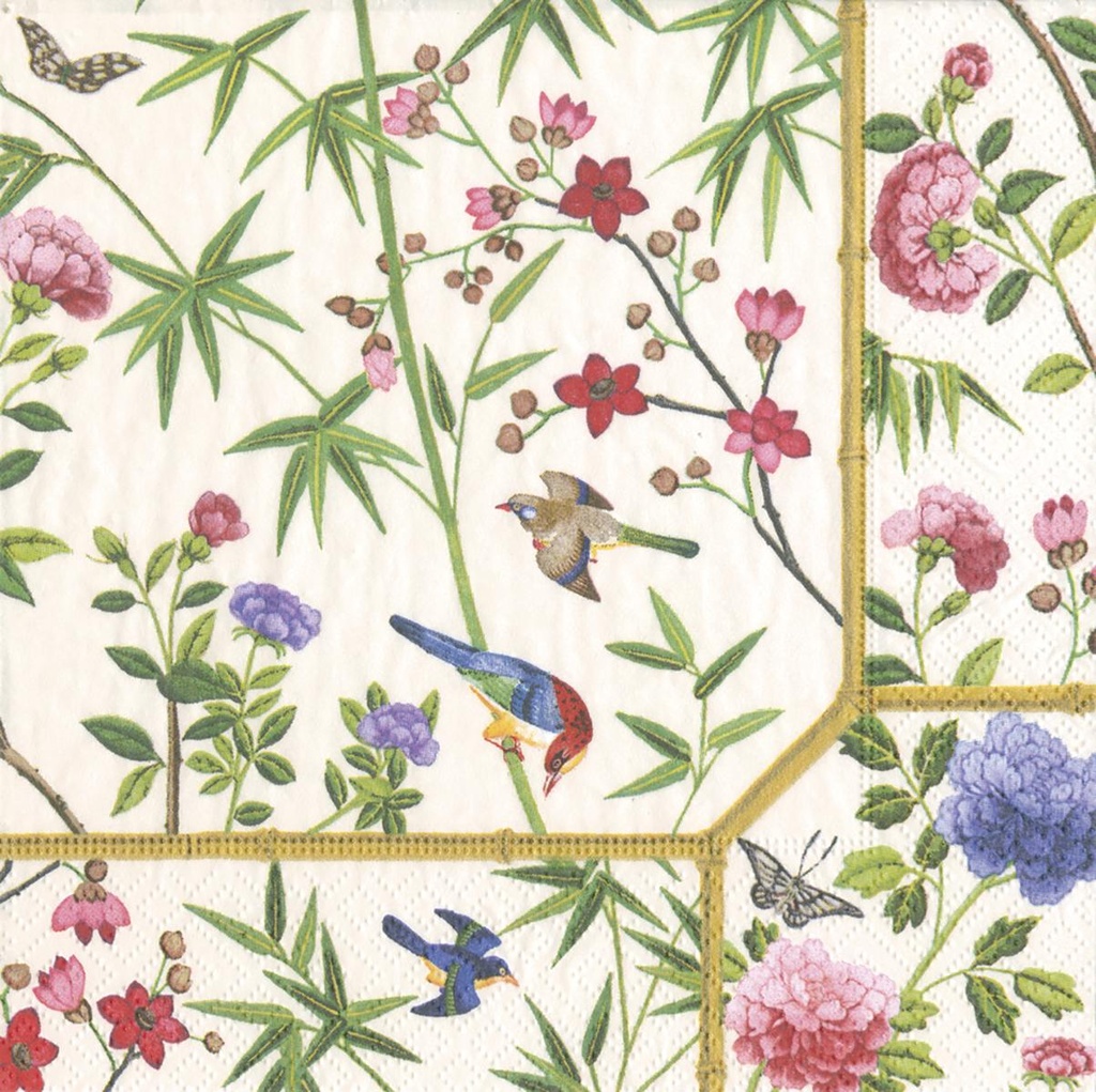 Serviettes Cocktail Ivory Chinese wallpap