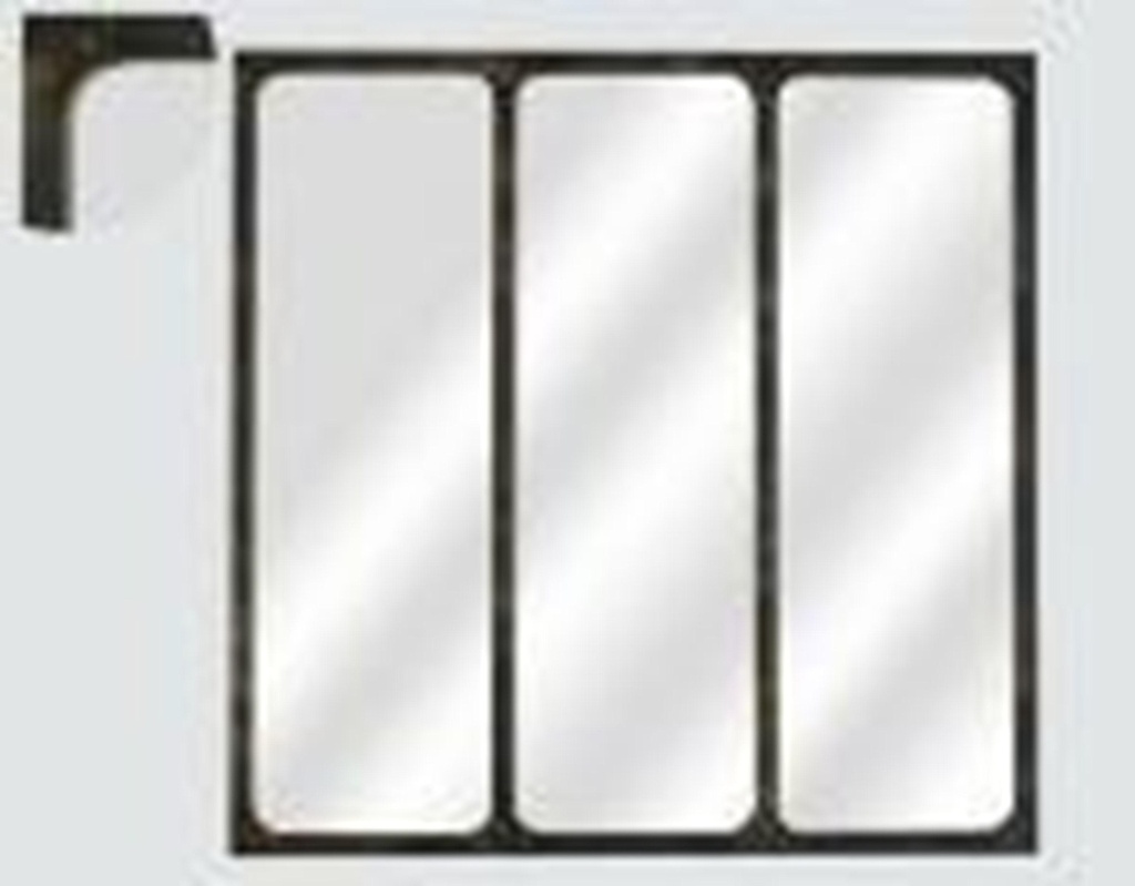 Miroir 3 bandes metal rouil 70x70cm