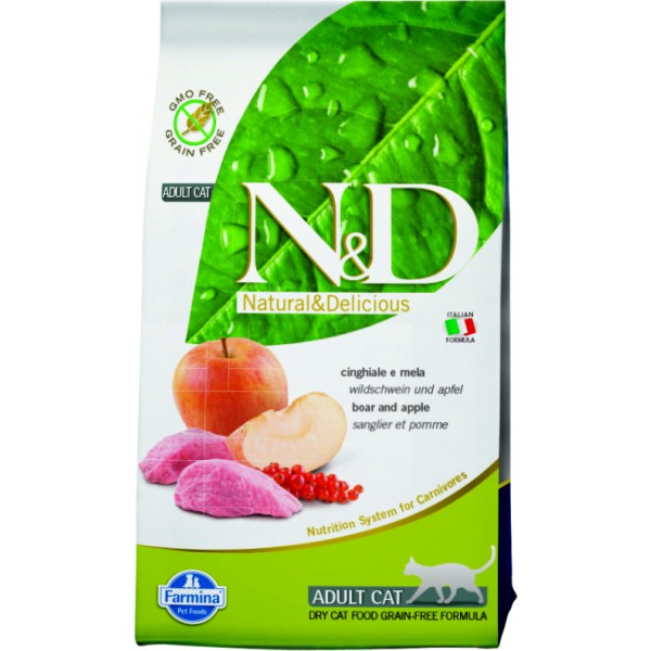 N&D PRIME FELINE Sanglier & Pomme 1.5kg